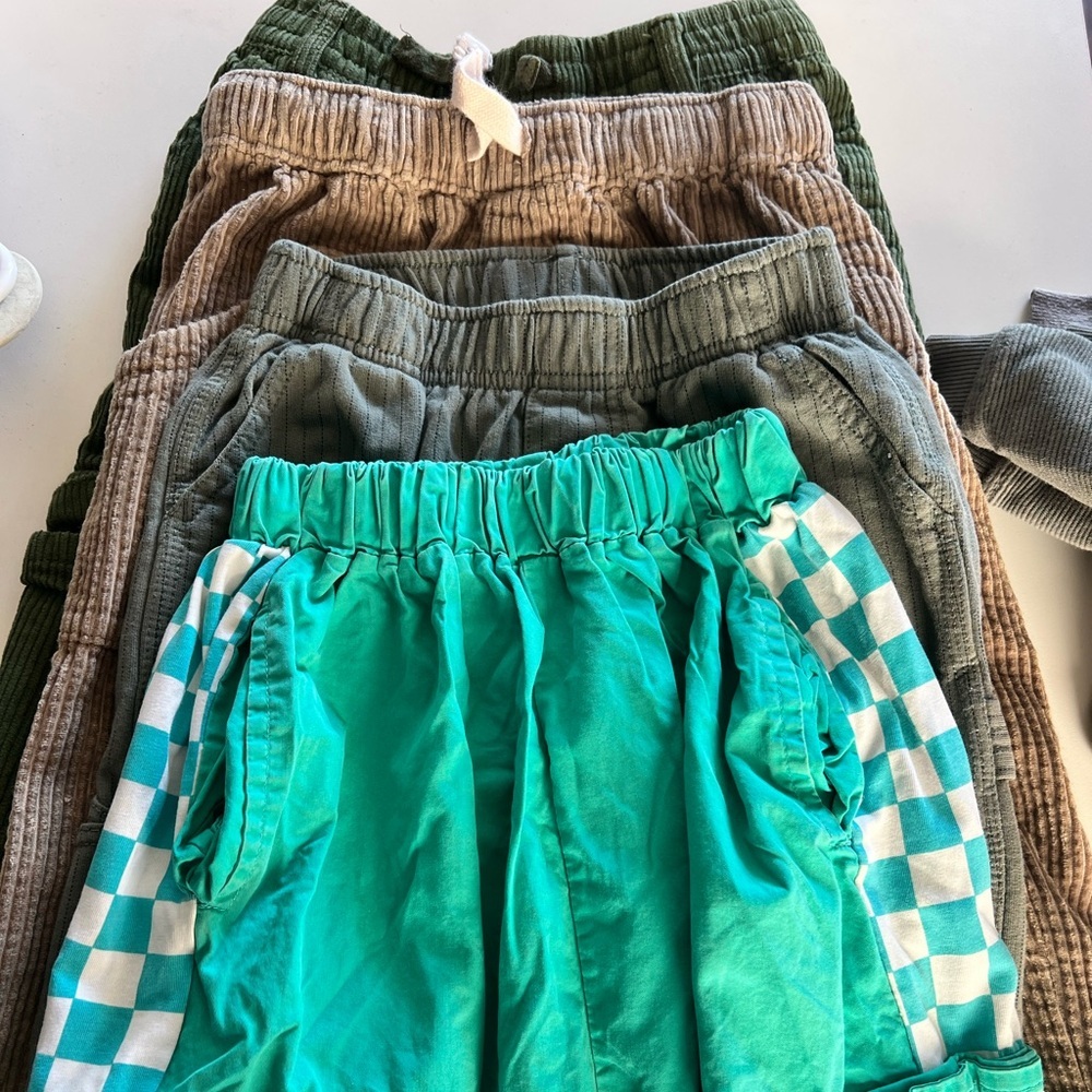 Cool Kids 4 piece bundle Turquoise Checkered pants and Corduroy